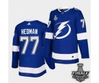 Tampa Bay Lightning #77 Victor Hedman Blue Home Authentic 2021 NHL Stanley Cup Final Patch Jersey