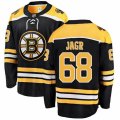 Boston Bruins #68 Jaromir Jagr Authentic Black Home Fanatics Branded Breakaway NHL Jersey