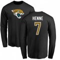 Jacksonville Jaguars #7 Chad Henne Black Name & Number Logo Long Sleeve T-Shirt