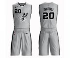 San Antonio Spurs #20 Manu Ginobili Swingman Silver Basketball Suit Jersey Statement Edition