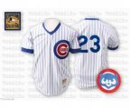 Chicago Cubs #23 Ryne Sandberg Authentic White Throwback Baseball Jersey