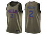 Philadelphia 76ers #2 Moses Malone Green Salute to Service NBA Swingman Jersey