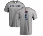 Denver Broncos #30 Terrell Davis Ash Backer T-Shirt