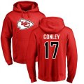 Kansas City Chiefs #17 Chris Conley Red Name & Number Logo Pullover Hoodie