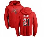 Tampa Bay Buccaneers #21 Justin Evans Red Name & Number Logo Pullover Hoodie