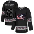 Columbus Blue Jackets #72 Sergei Bobrovsky Authentic Black Team Logo Fashion NHL Jersey