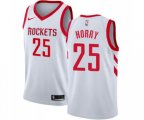 Houston Rockets #25 Robert Horry Authentic White Home Basketball Jersey - Association Edition