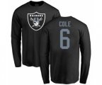 Oakland Raiders #6 A.J. Cole Black Name & Number Logo Long Sleeve T-Shirt
