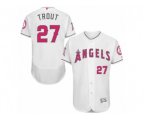 Los Angeles Angels of Anaheim #27 Mike Trout White Home 2016 Mother Day Flex Base Jersey