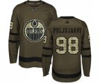 Edmonton Oilers #98 Jesse Puljujarvi Authentic Green Salute to Service NHL Jersey
