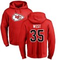 Kansas City Chiefs #35 Charcandrick West Red Name & Number Logo Pullover Hoodie