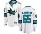 San Jose Sharks #65 Erik Karlsson Fanatics Branded White Away Breakaway NHL Jersey