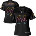 Women New Orleans Saints #64 Zach Strief Game Black Fashion NFL Jersey