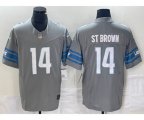 Detroit Lions #14 Amon Ra St Brown Grey 2023 FUSE Vapor Limited Stitched Jersey