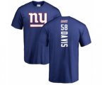 New York Giants #58 Tae Davis Royal Blue Backer T-Shirt