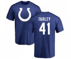 Indianapolis Colts #41 Matthias Farley Royal Blue Name & Number Logo T-Shirt