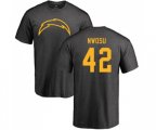 Los Angeles Chargers #42 Uchenna Nwosu Ash One Color T-Shirt