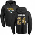 Jacksonville Jaguars #24 T.J. Yeldon Black Name & Number Logo Pullover Hoodie