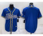 Los Angeles Rams Blank Royal Blue With Patch Cool Base Stitched Baseball Jersey