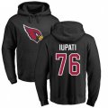 Arizona Cardinals #76 Mike Iupati Black Name & Number Logo Pullover Hoodie