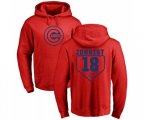 MLB Nike Chicago Cubs #18 Ben Zobrist Red RBI Pullover Hoodie