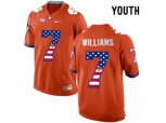 2016 US Flag Fashion Youth Clemson Tigers Mike Williams #7 College Football Limited Jersey - Orange