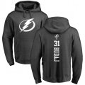 Tampa Bay Lightning #31 Peter Budaj Charcoal One Color Backer Pullover Hoodie