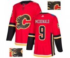 Calgary Flames #9 Lanny McDonald Authentic Red Fashion Gold Hockey Jersey