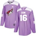 Arizona Coyotes #16 Max Domi Authentic Purple Fights Cancer Practice NHL Jersey