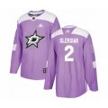 Dallas Stars #2 Jamie Oleksiak Authentic Purple Fights Cancer Practice Hockey Jersey