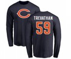 Chicago Bears #59 Danny Trevathan Navy Blue Name & Number Logo Long Sleeve T-Shirt
