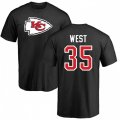 Kansas City Chiefs #35 Charcandrick West Black Name & Number Logo T-Shirt
