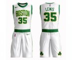 Boston Celtics #35 Reggie Lewis Authentic White Basketball Suit Jersey - City Edition