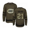 Montreal Canadiens #21 Nick Cousins Authentic Green Salute to Service Hockey Jersey