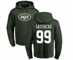 New York Jets #99 Mark Gastineau Green Name & Number Logo Pullover Hoodie