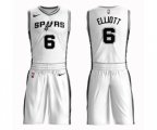 San Antonio Spurs #6 Sean Elliott Swingman White Basketball Suit Jersey - Association Edition