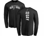 San Antonio Spurs #22 Rudy Gay Black Backer Long Sleeve T-Shirt