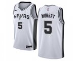 San Antonio Spurs #5 Dejounte Murray Swingman White Home Basketball Jersey - Association Edition
