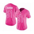 Women's Pittsburgh Steelers #51 Mark Barron Limited Pink Rush Fashion Football Jersey