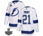 Tampa Bay Lightning #21 Brayden Point White Road Authentic 2021 NHL Stanley Cup Final Patch Jersey