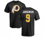 Washington Redskins #9 Sonny Jurgensen Black Name & Number Logo T-Shirt