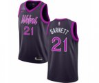 Minnesota Timberwolves #21 Kevin Garnett Authentic Purple NBA Jersey - City Edition
