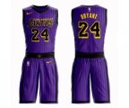 Los Angeles Lakers #24 Kobe Bryant Authentic Purple Basketball Suit Jersey - City Edition