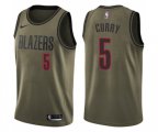 Portland Trail Blazers #5 Seth Curry Swingman Green Salute to Service NBA Jersey