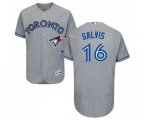 Toronto Blue Jays #16 Freddy Galvis Grey Road Flex Base Authentic Collection Baseball Jersey