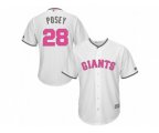 San Francisco Giants #28 Buster Posey White Home 2016 Mother Day Cool Base Jersey