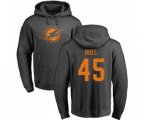 Miami Dolphins #45 Mike Hull Ash One Color Pullover Hoodie