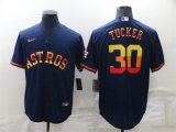 Houston Astros #30 Kyle Tucker Navy Blue Rainbow Stitched MLB Cool Base Nike Jersey
