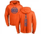 New York Knicks #6 Kristaps Porzingis Orange One Color Backer Pullover Hoodie