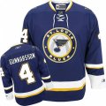 St. Louis Blues #4 Carl Gunnarsson Premier Navy Blue Third NHL Jersey